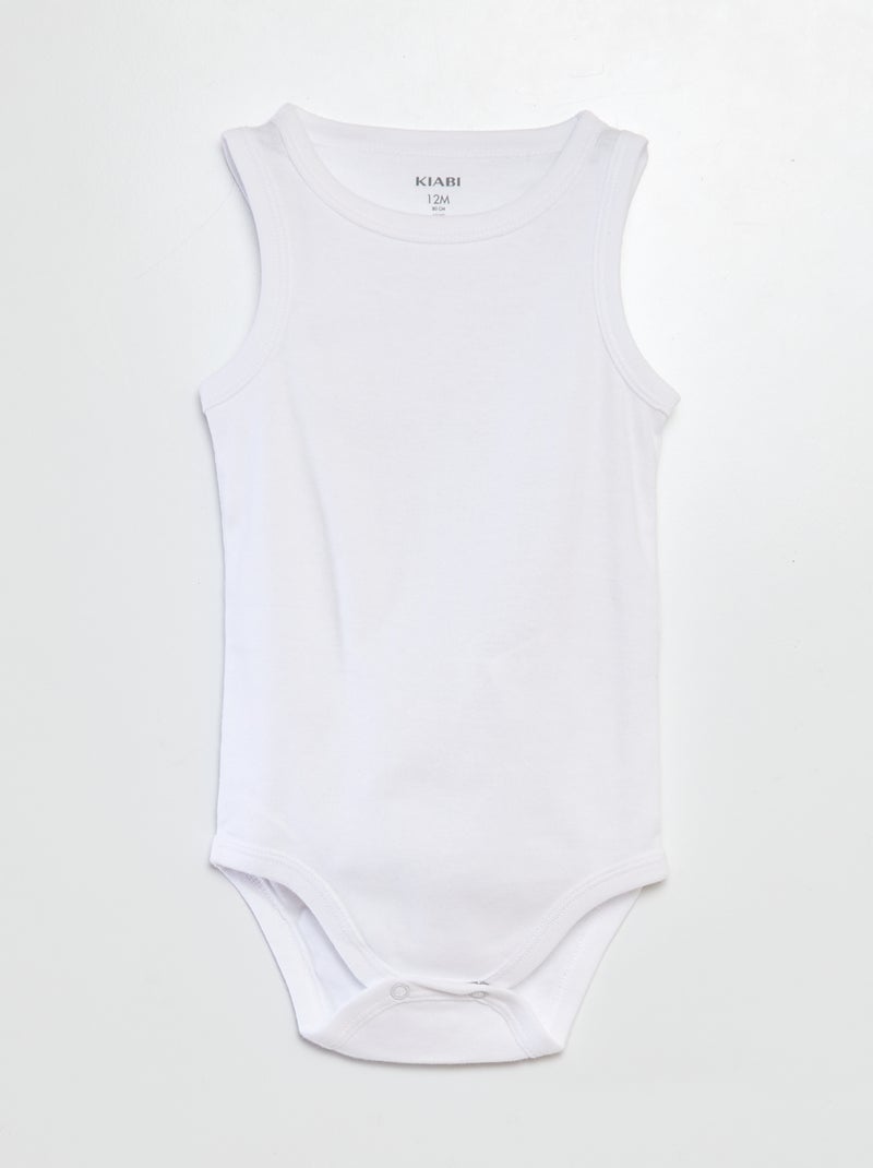 Lote de 3 bodies brancos de alças largas BRANCO - Kiabi