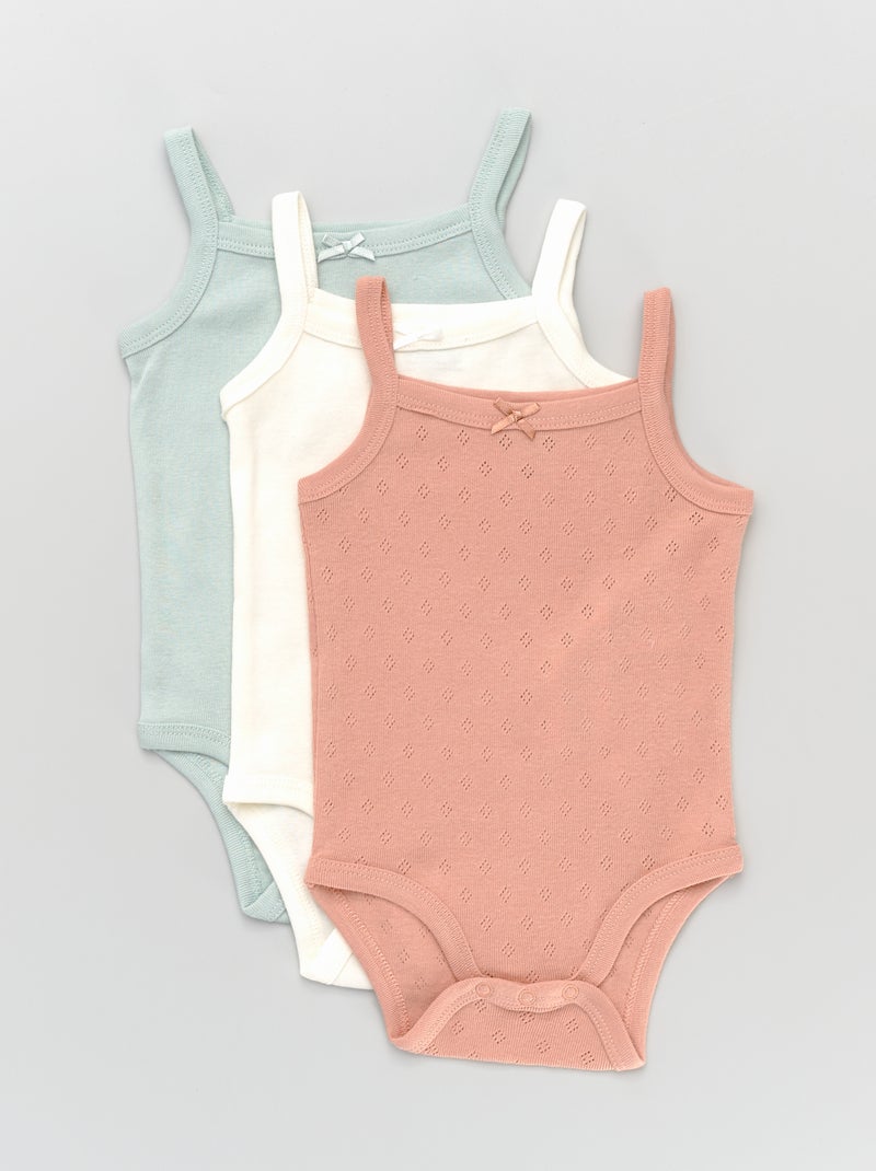 Lote de 3 bodies com alças finas ROSA - Kiabi