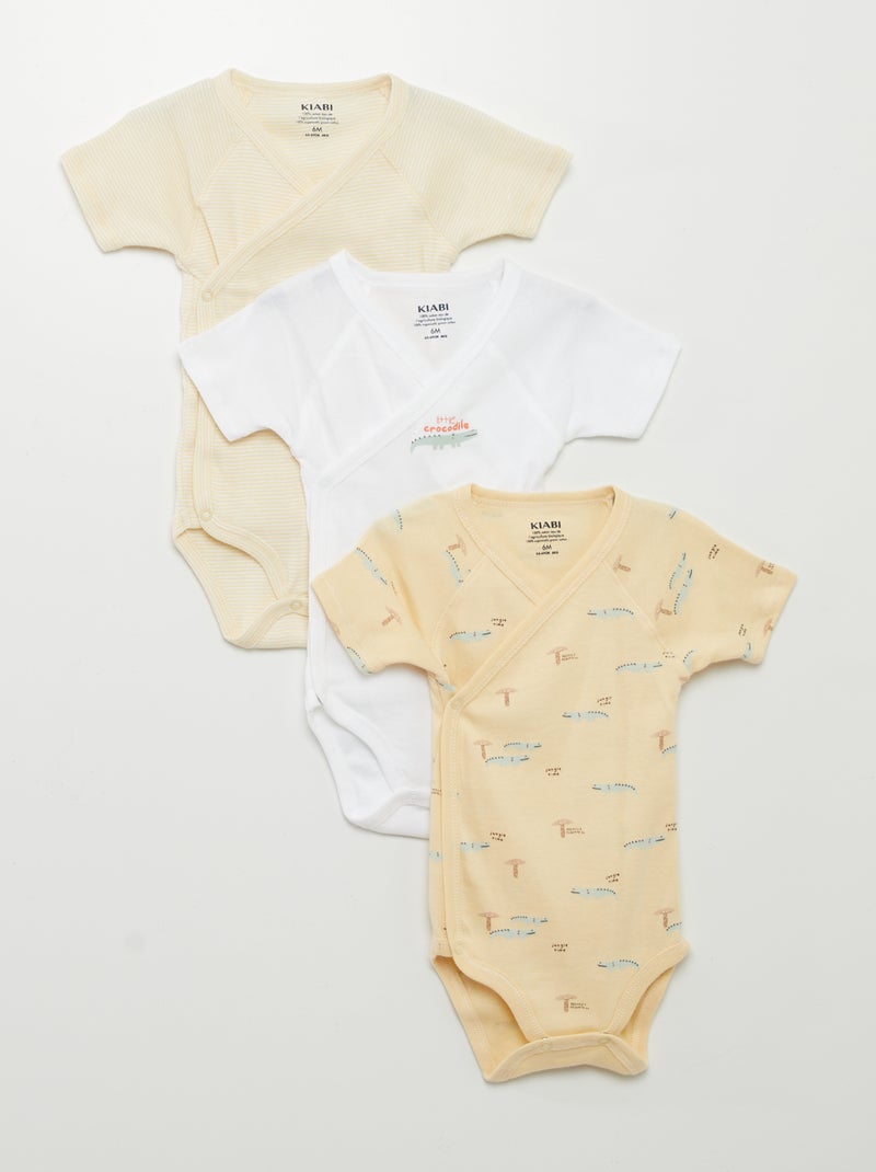 Lote de 3 bodies de fantasia AMARELO - Kiabi