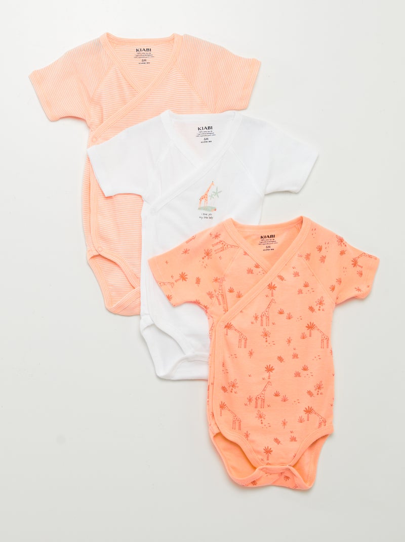 Lote de 3 bodies de fantasia LARANJA - Kiabi