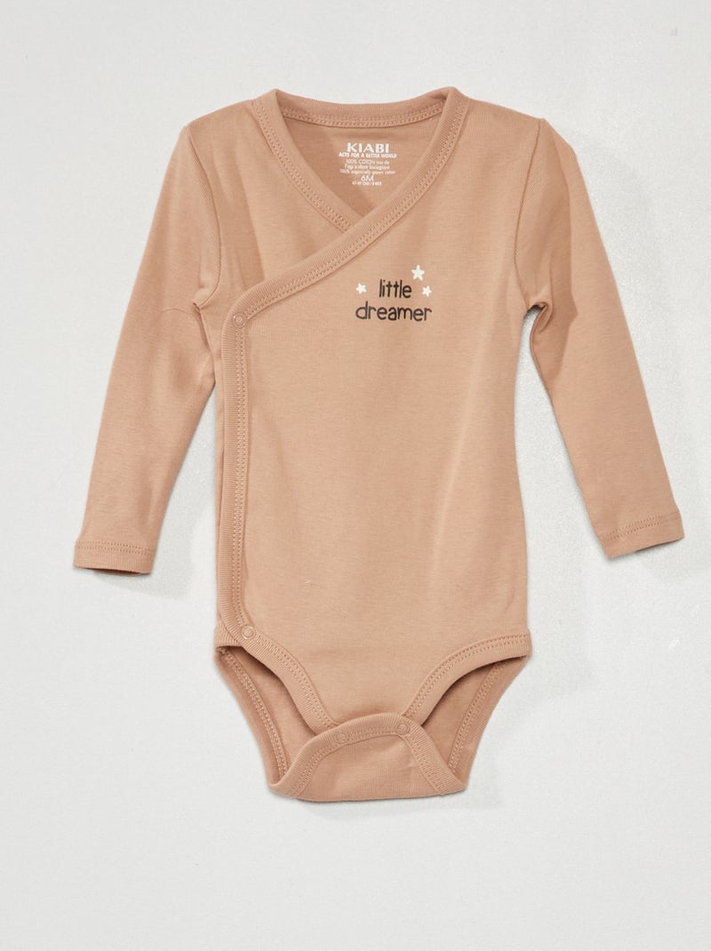 Lote de 3 bodies de malha canelada - 3 peças Cinza - Kiabi