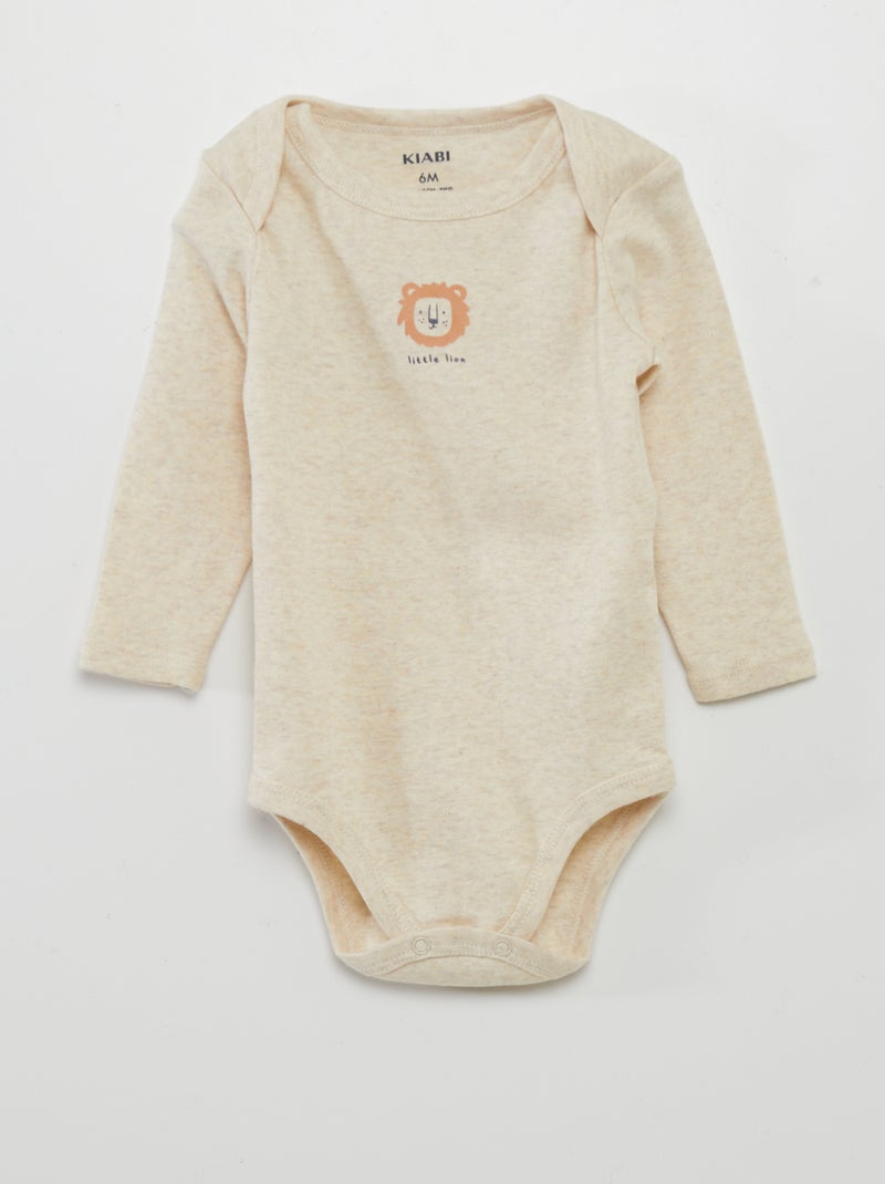 Lote de 3 bodies de manga comprida BEGE - Kiabi