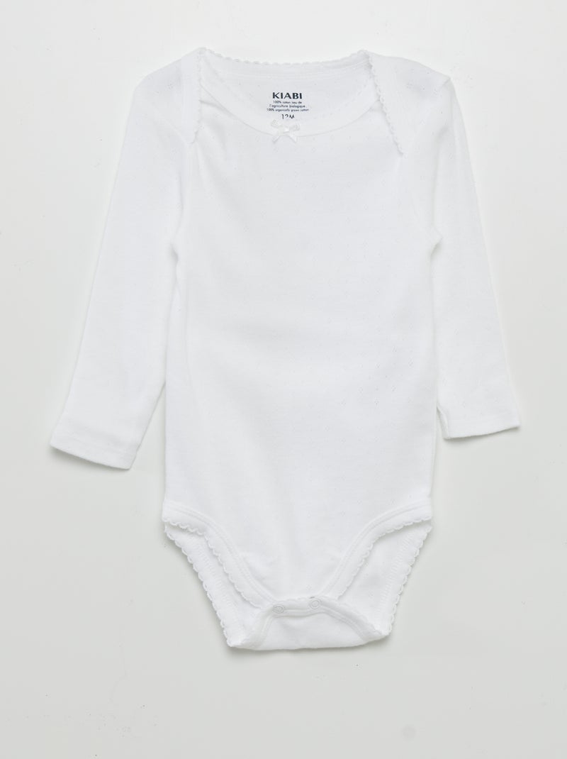 Lote de 3 bodies de manga comprida BRANCO - Kiabi