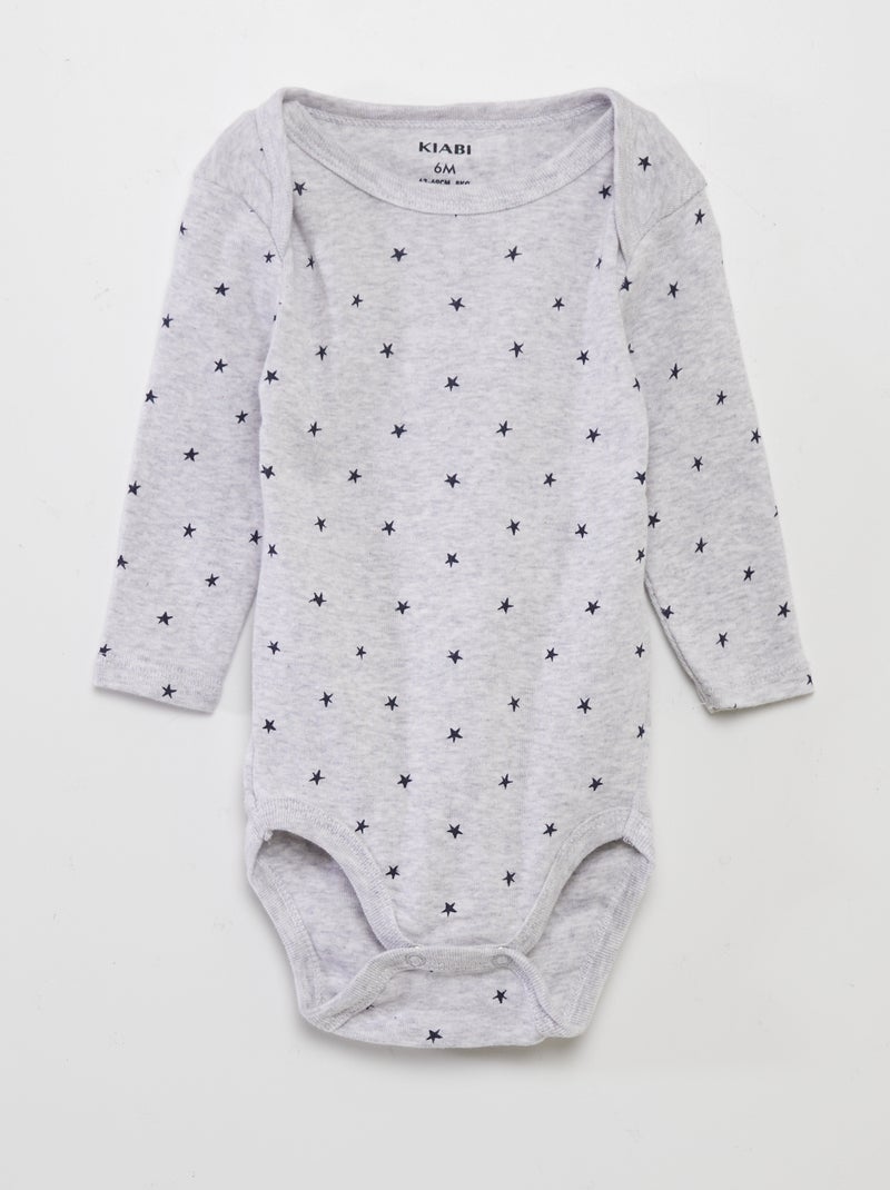 Lote de 3 bodies de manga comprida CINZA - Kiabi