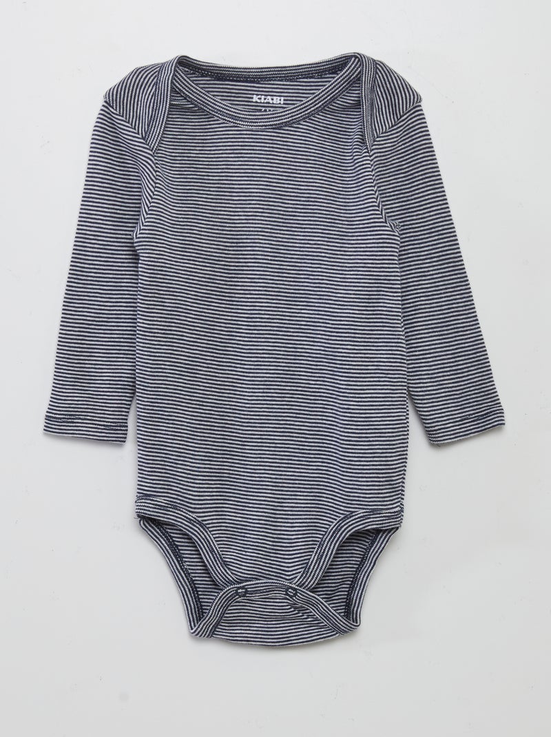 Lote de 3 bodies de manga comprida CINZA - Kiabi