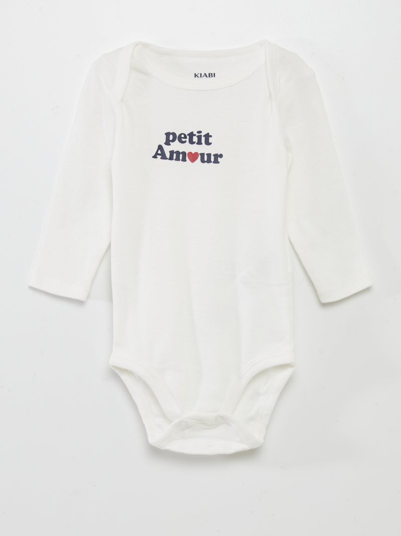 Lote de 3 bodies de manga comprida CINZA - Kiabi