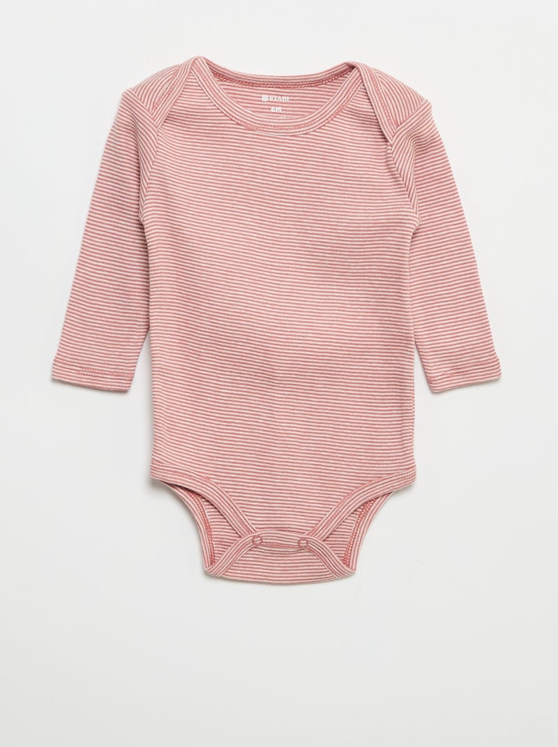 Lote de 3 bodies de manga comprida Rosa - Kiabi