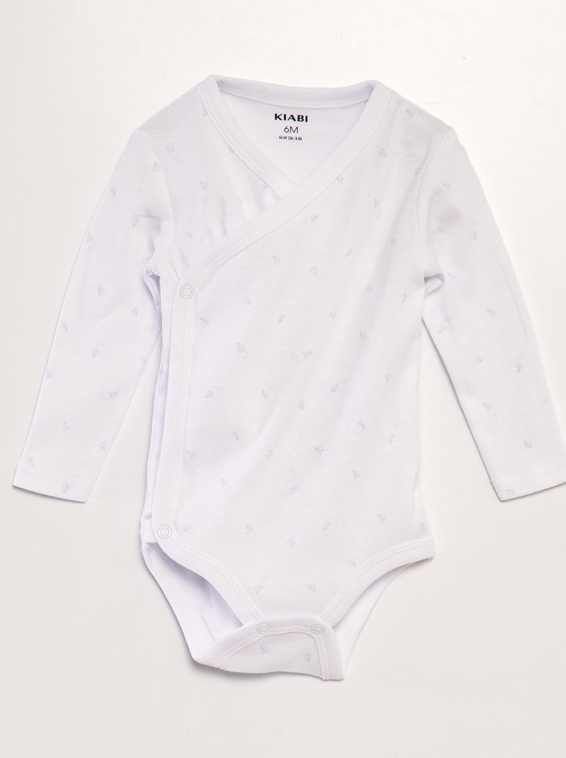 Lote de 3 bodies em forma cruzada AZUL - Kiabi