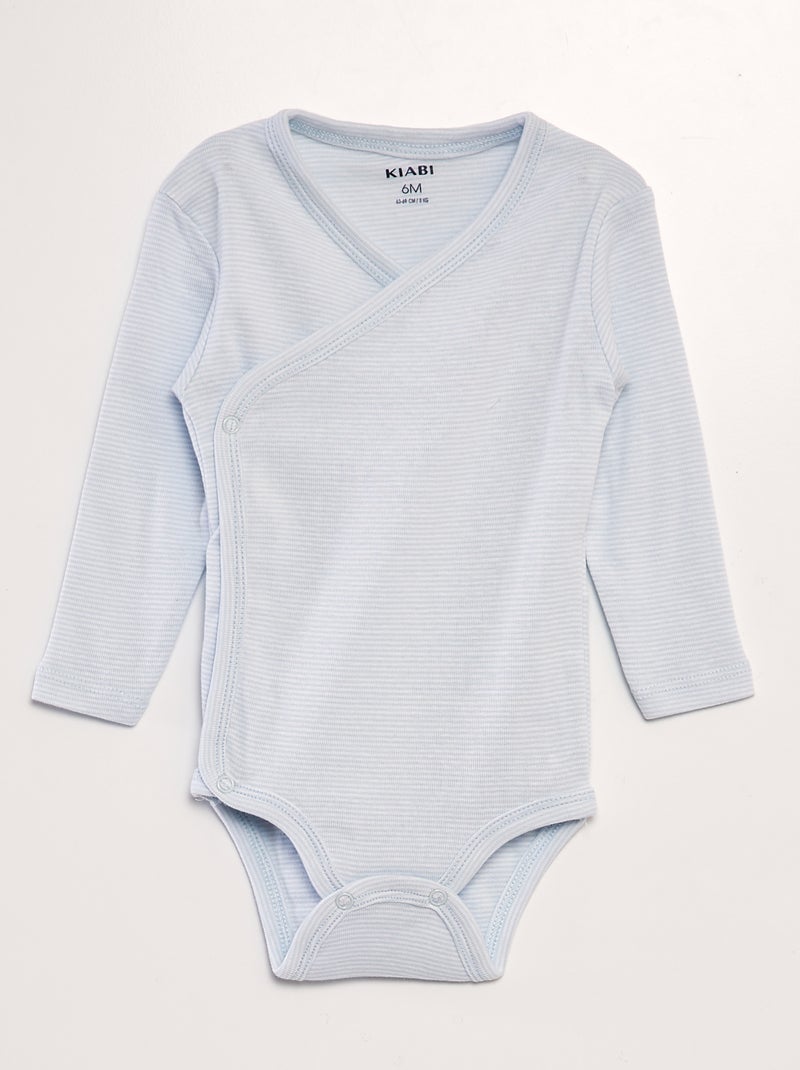 Lote de 3 bodies em forma cruzada AZUL - Kiabi