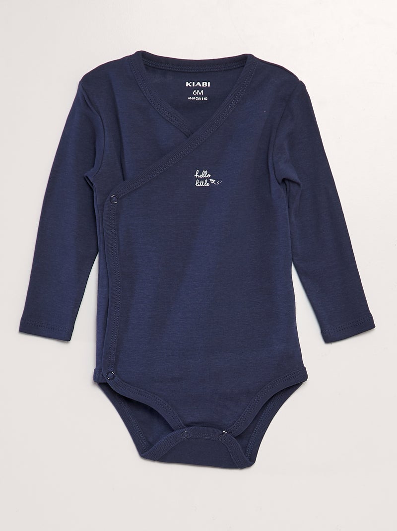 Lote de 3 bodies em forma cruzada AZUL - Kiabi