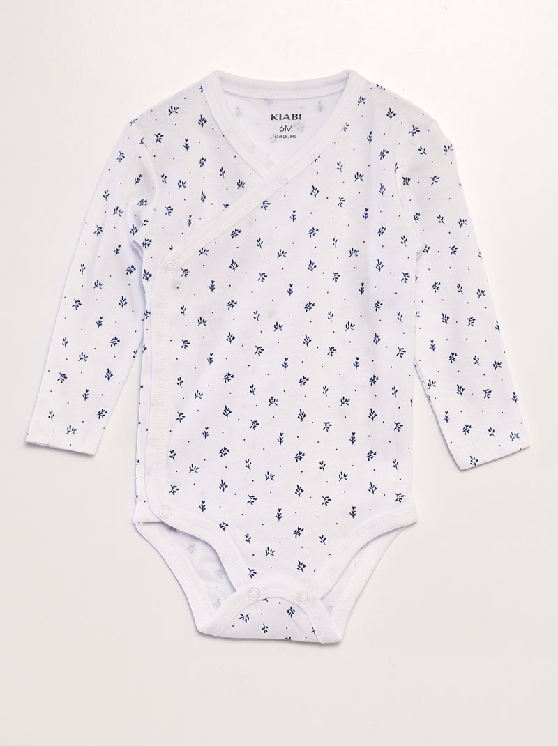 Lote de 3 bodies em forma cruzada BRANCO - Kiabi