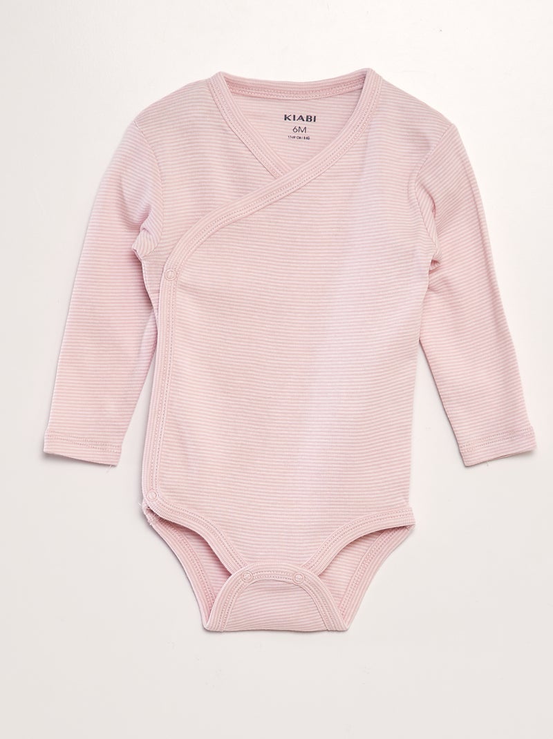 Lote de 3 bodies em forma cruzada BRANCO - Kiabi