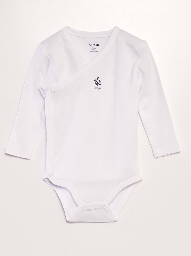 Lote de 3 bodies em forma cruzada BRANCO - Kiabi