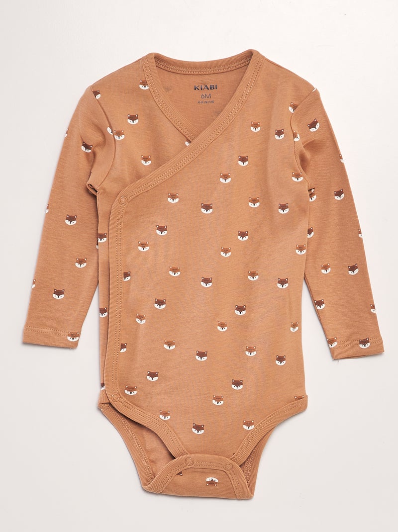 Lote de 3 bodies em forma cruzada LARANJA - Kiabi