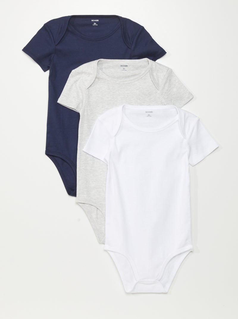 Lote de 3 bodies em jersey - So Easy AZUL - Kiabi