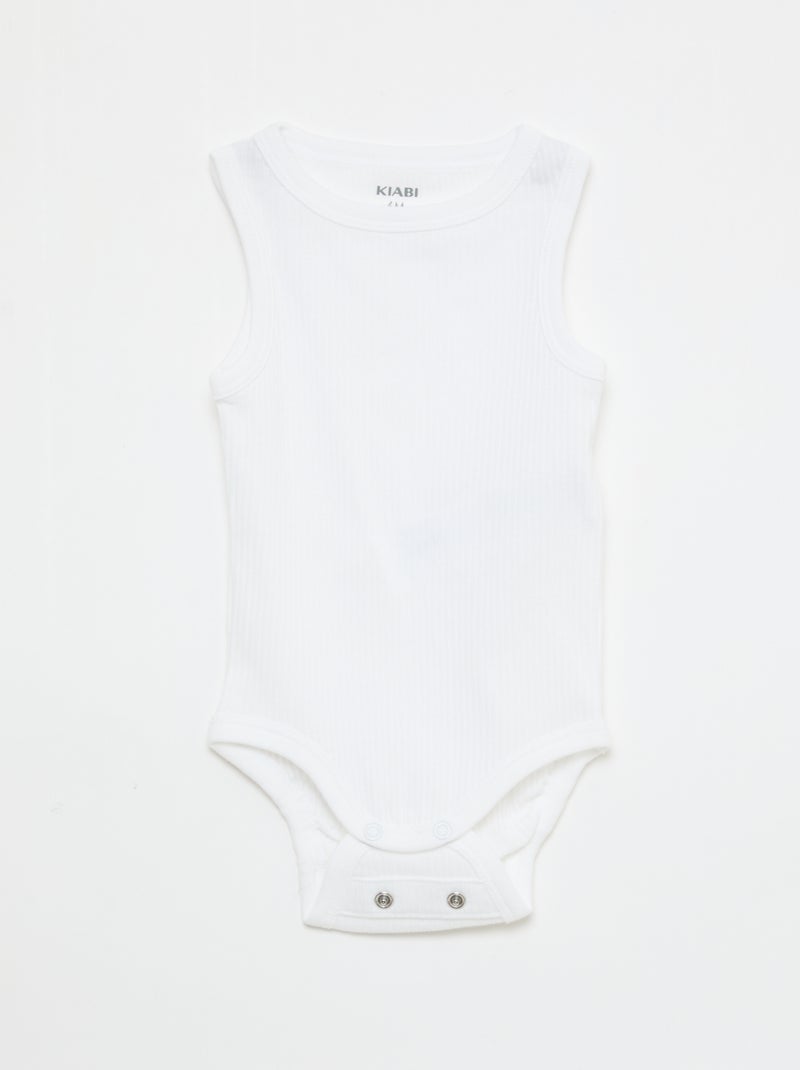 Lote de 3 bodies evolutivos com alças lisas Branco - Kiabi