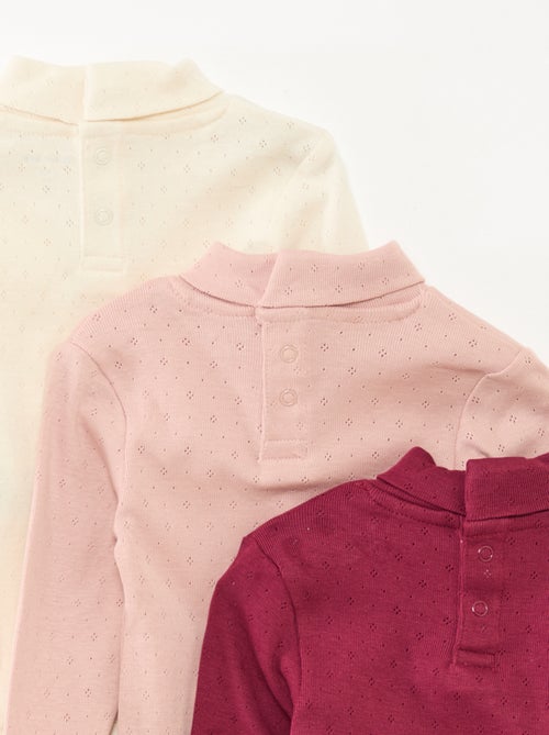 Lote de 3 bodies evolutivos de malha pointelle - Kiabi