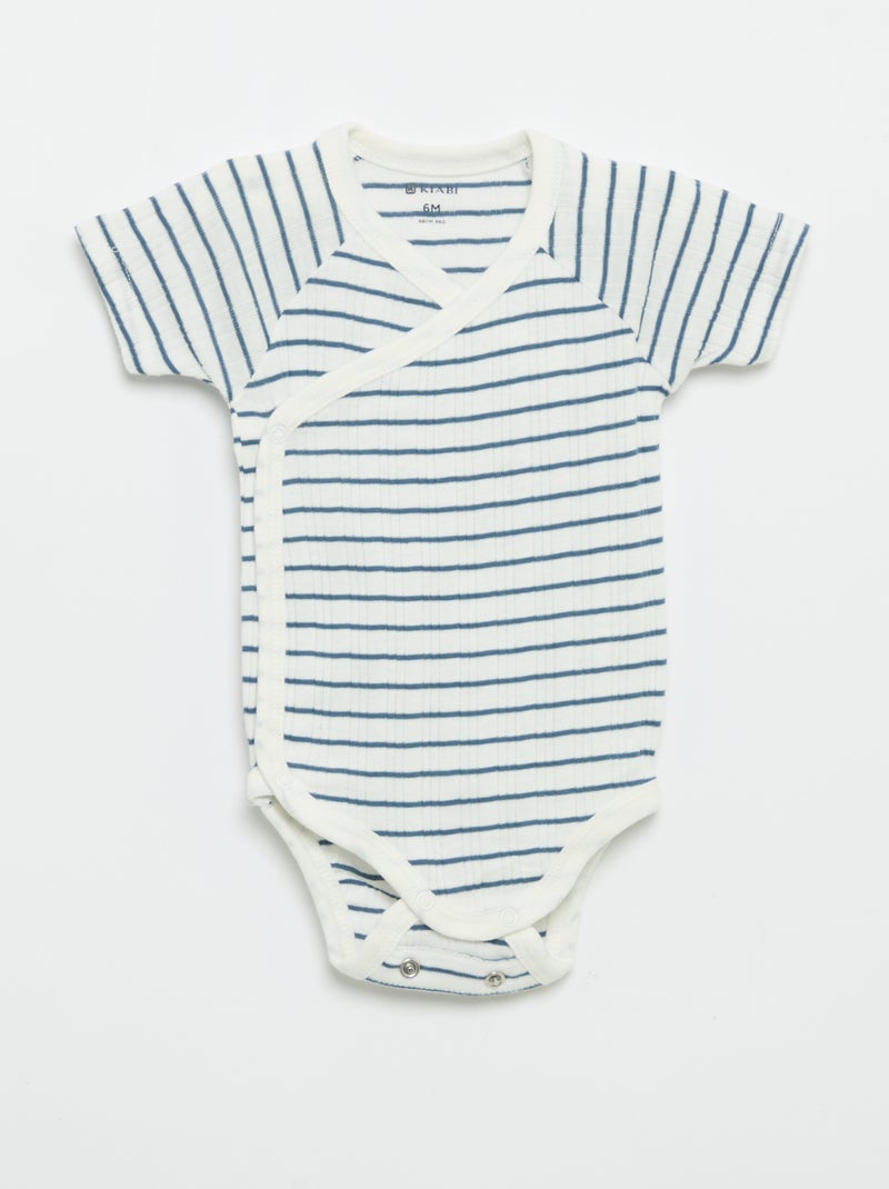 Lote de 3 bodies nervurados Azul - Kiabi