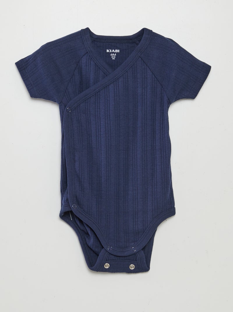 Lote de 3 bodies nervurados AZUL - Kiabi