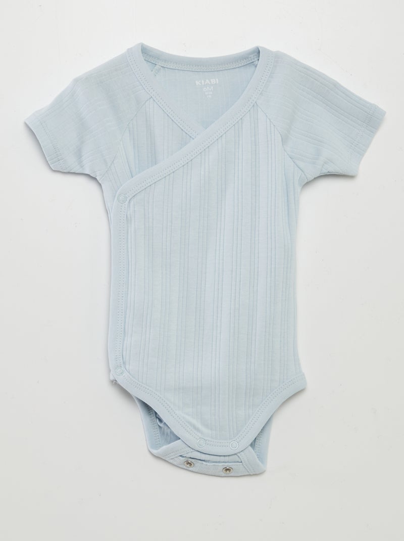 Lote de 3 bodies nervurados AZUL - Kiabi