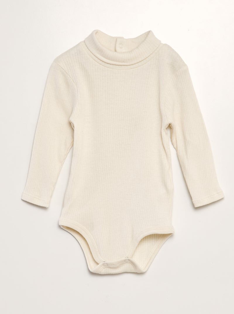 Lote de 3 bodies nervurados BEGE - Kiabi