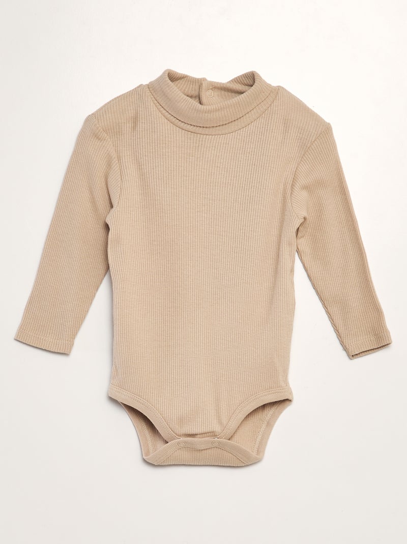 Lote de 3 bodies nervurados BEGE - Kiabi
