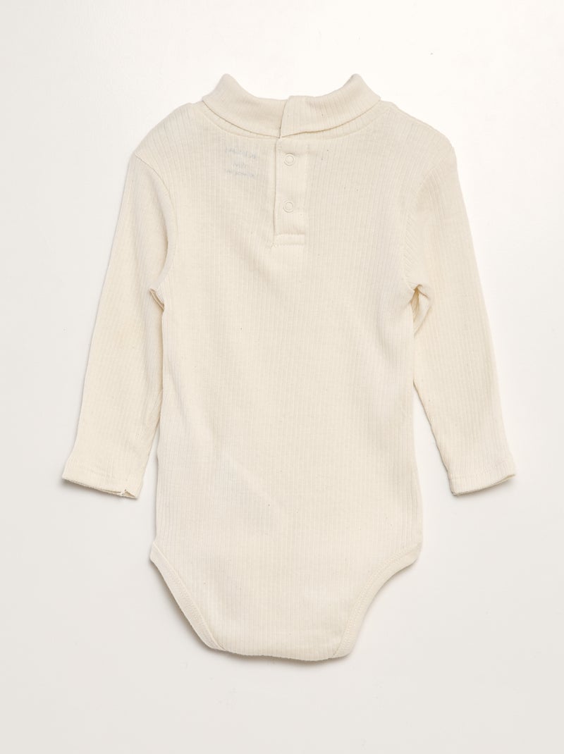 Lote de 3 bodies nervurados BEGE - Kiabi