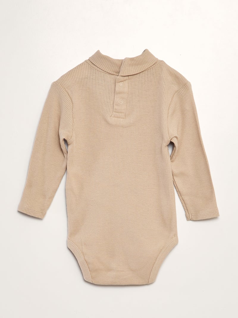 Lote de 3 bodies nervurados BEGE - Kiabi