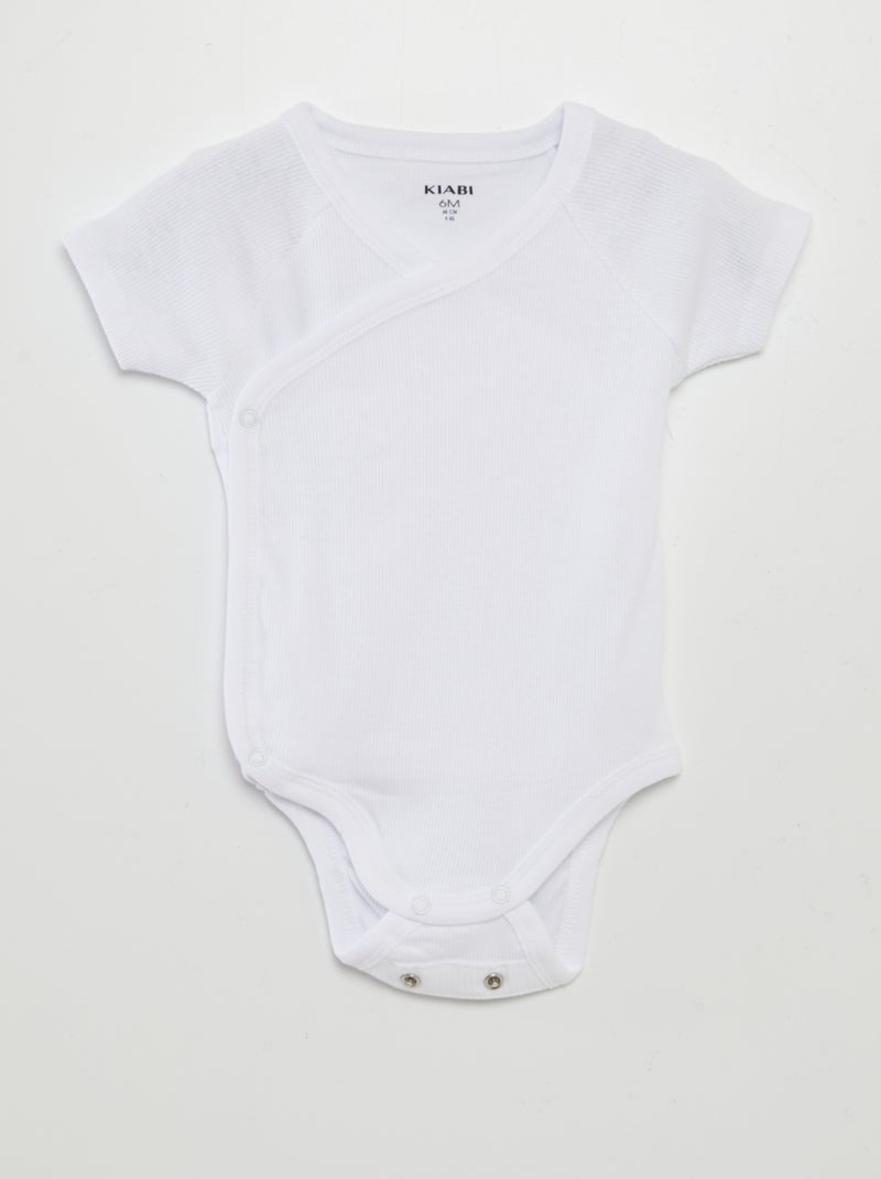 Lote de 3 bodies nervurados BRANCO - Kiabi