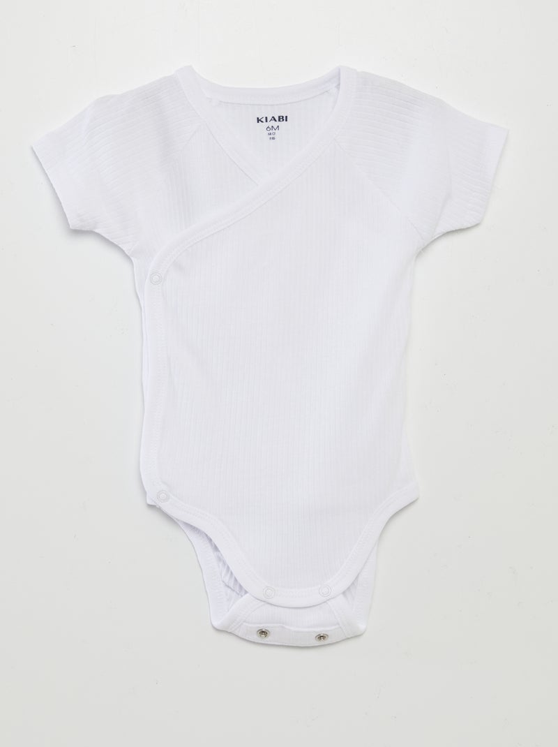 Lote de 3 bodies nervurados BRANCO - Kiabi