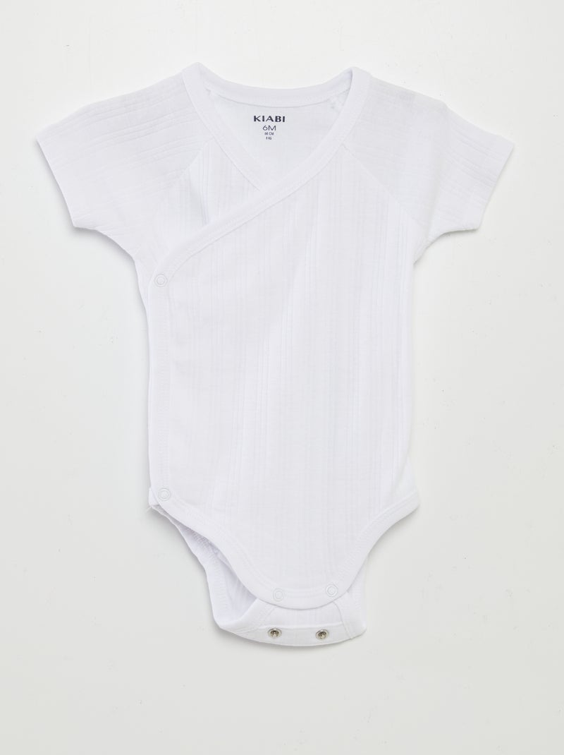 Lote de 3 bodies nervurados BRANCO - Kiabi