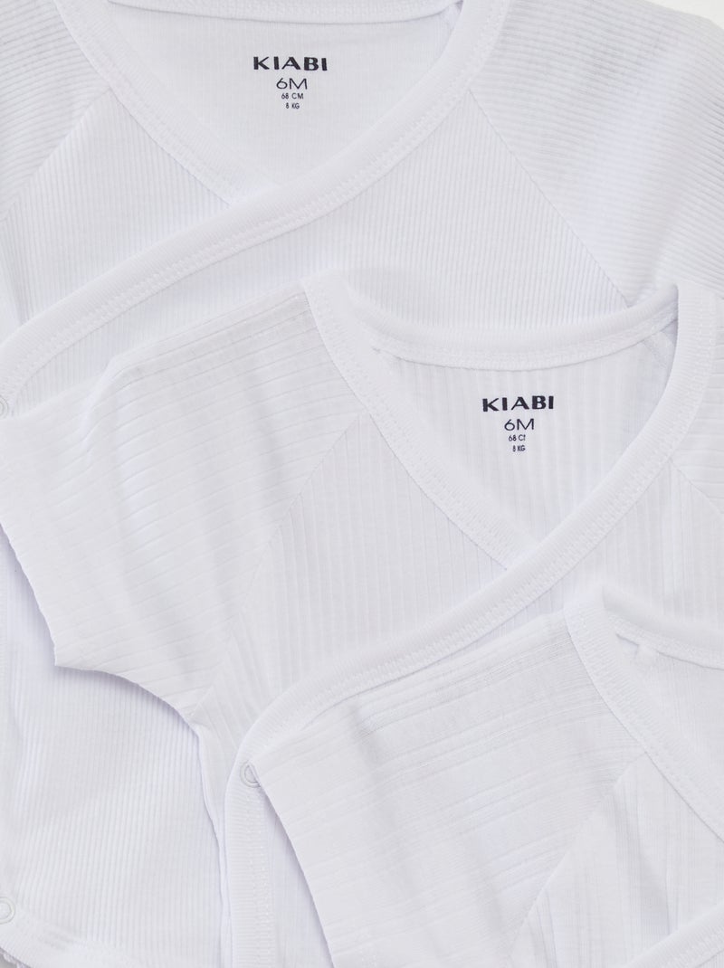 Lote de 3 bodies nervurados BRANCO - Kiabi