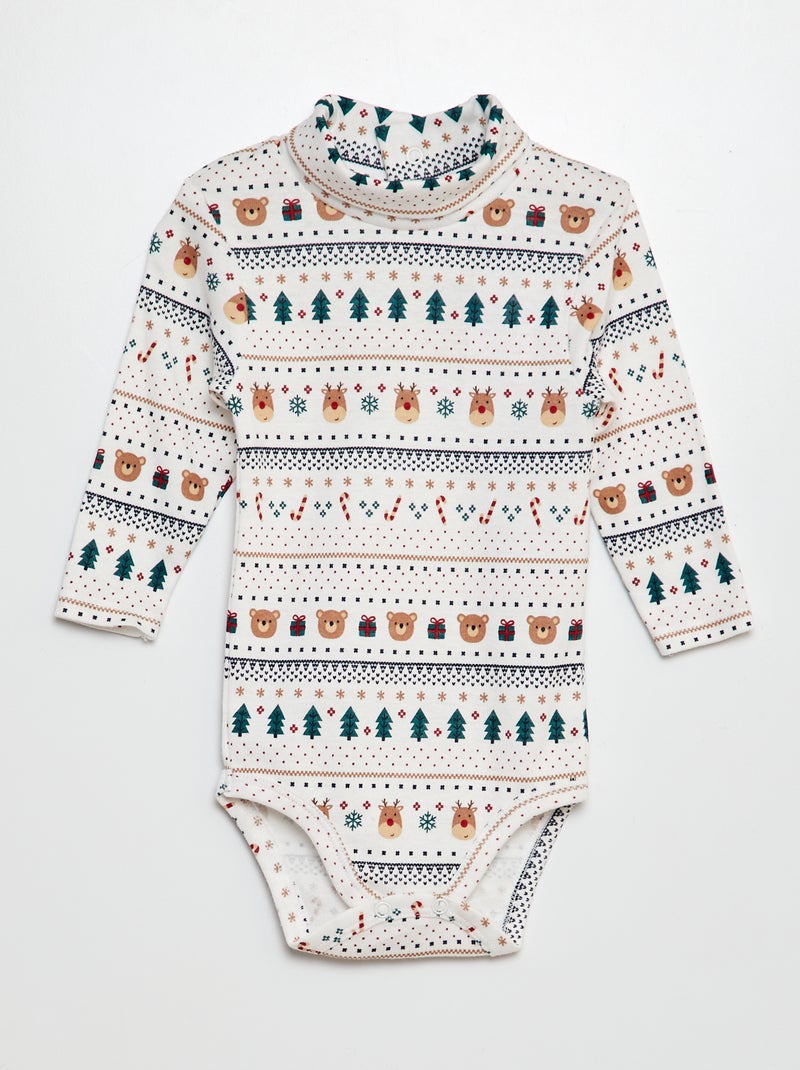 Lote de 3 bodies nervurados BRANCO - Kiabi