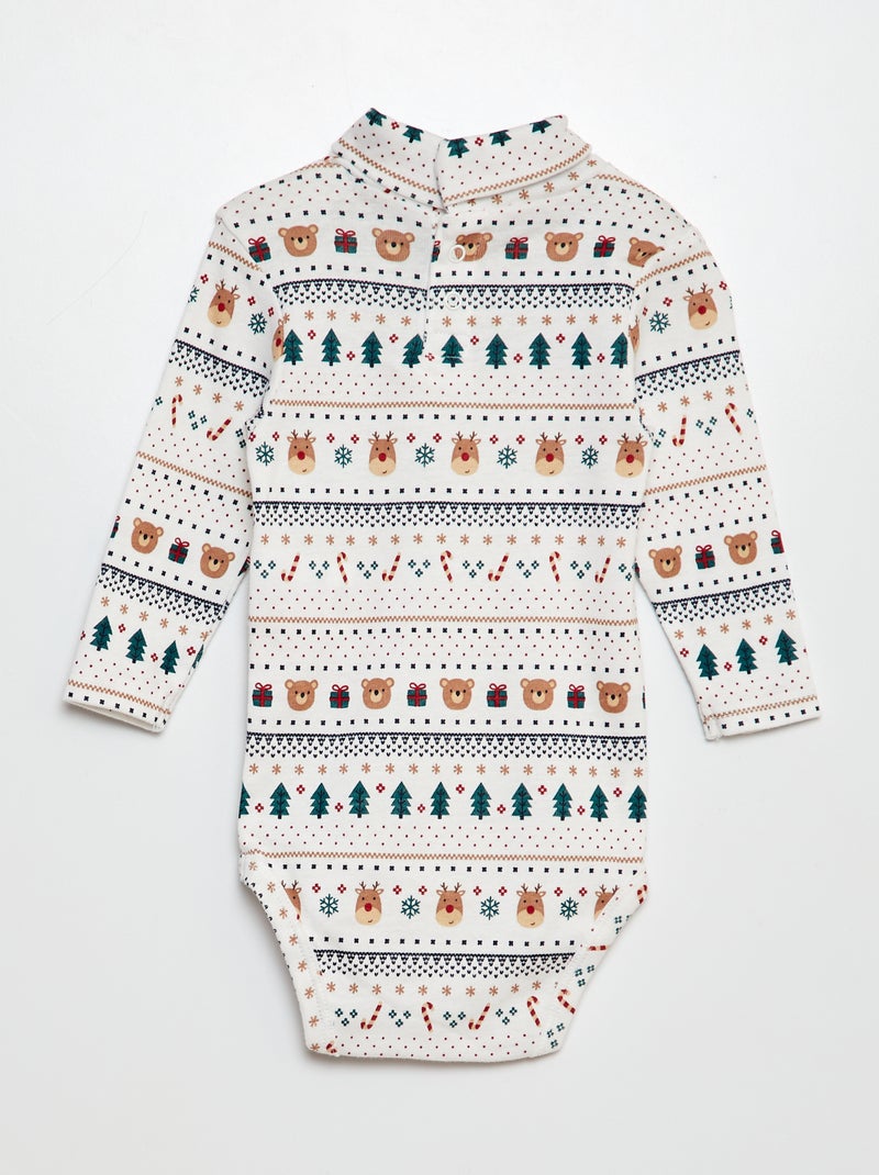 Lote de 3 bodies nervurados BRANCO - Kiabi