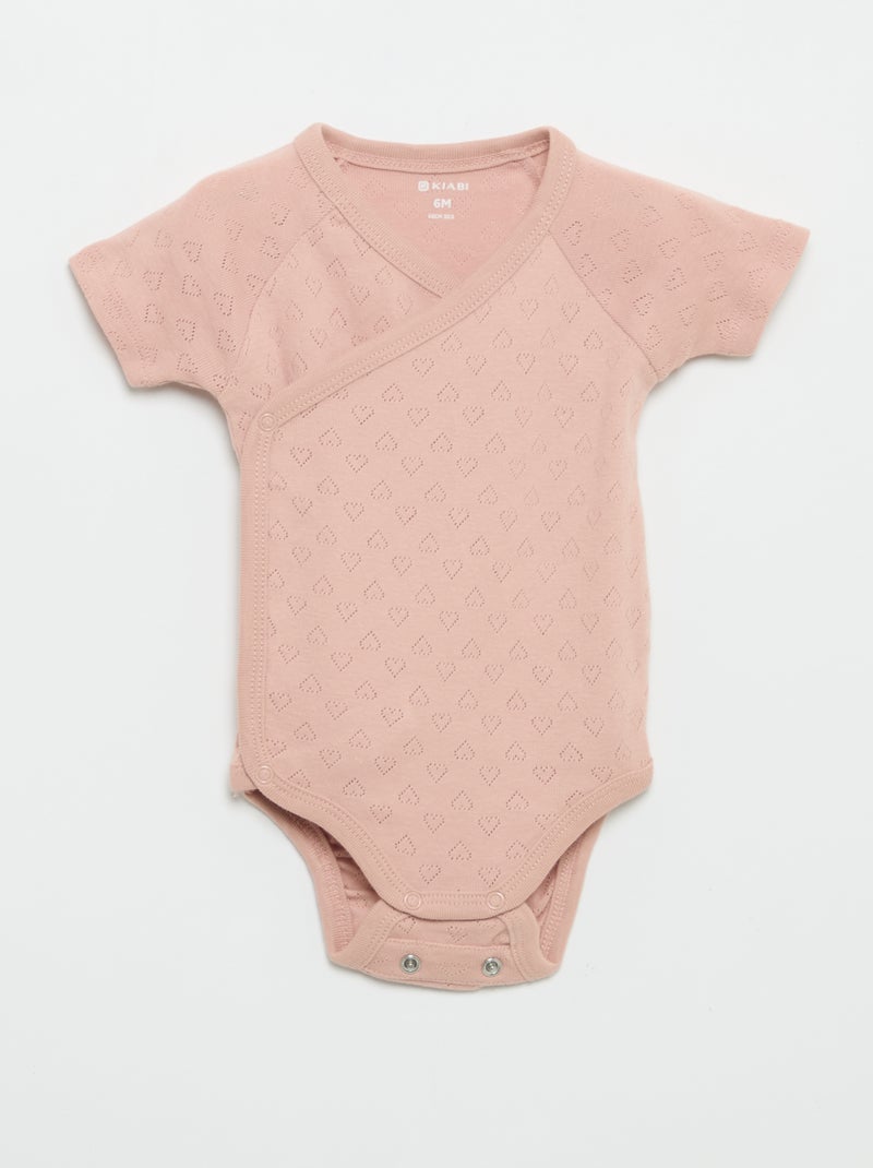 Lote de 3 bodies nervurados Rosa - Kiabi