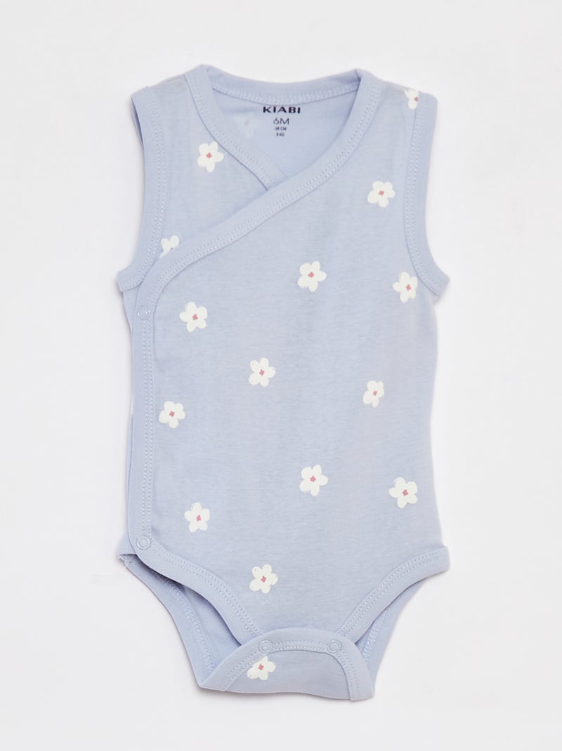 Lote de 3 bodies que abrem com molas de pressão - 3 peças AZUL - Kiabi