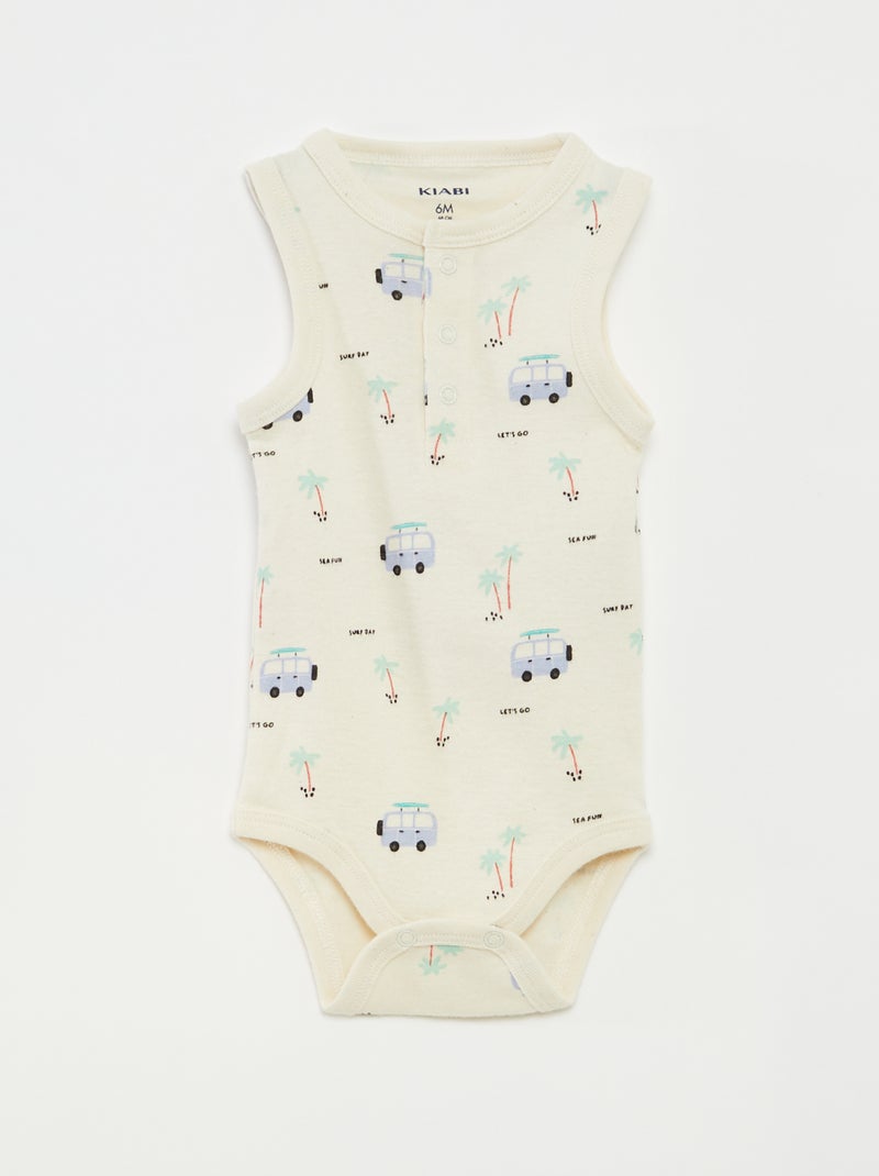 Lote de 3 bodies sem mangas BRANCO - Kiabi