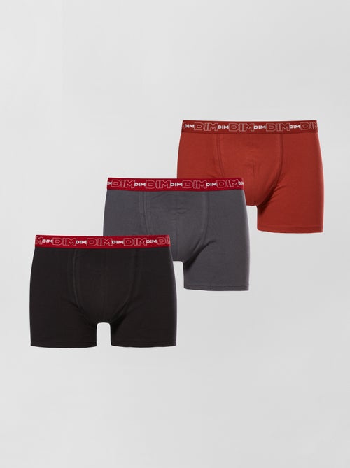 Lote de 3 boxers de algodão elástico da 'DIM' - Kiabi