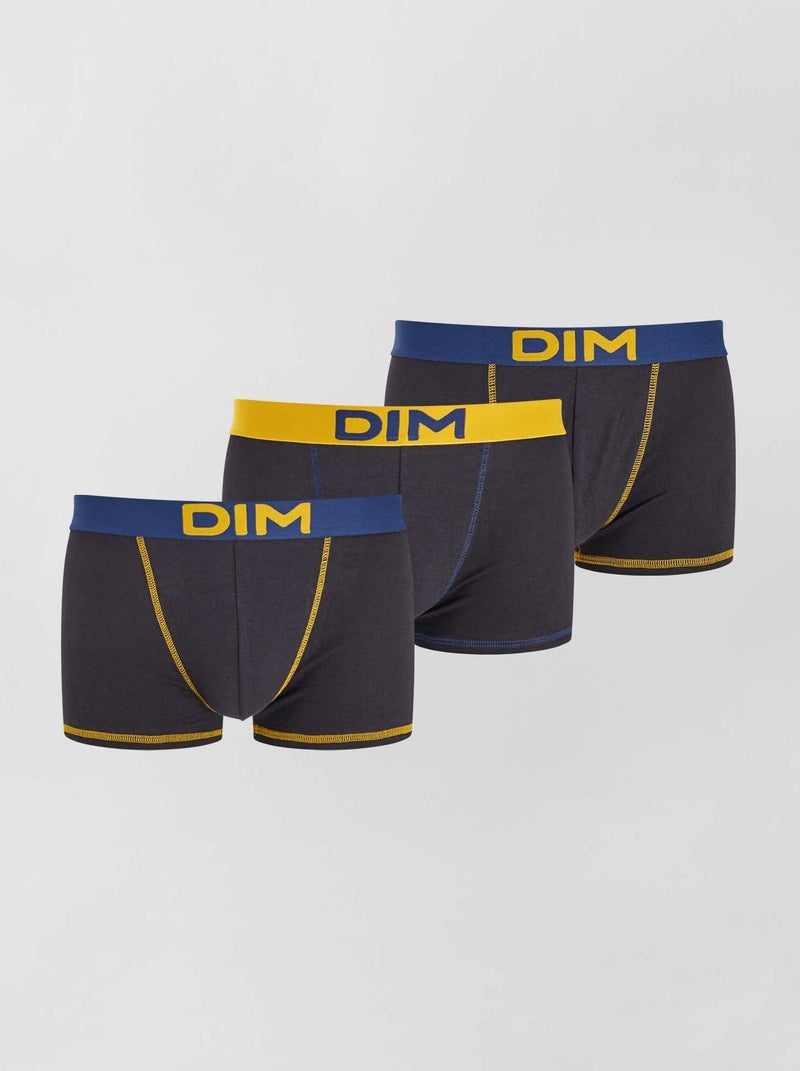 Lote de 3 boxers de algodão elástico MIX AND COLORS 'DIM' AMARELO - Kiabi