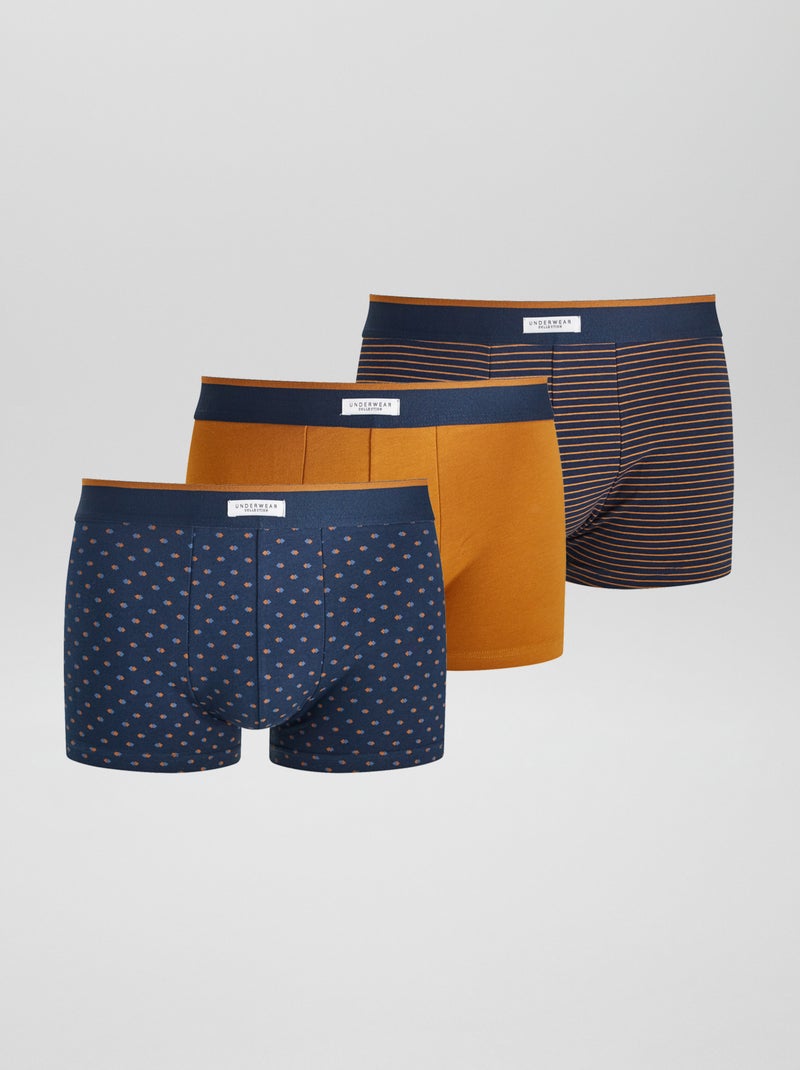 Lote de 3 boxers elásticos AZUL - Kiabi