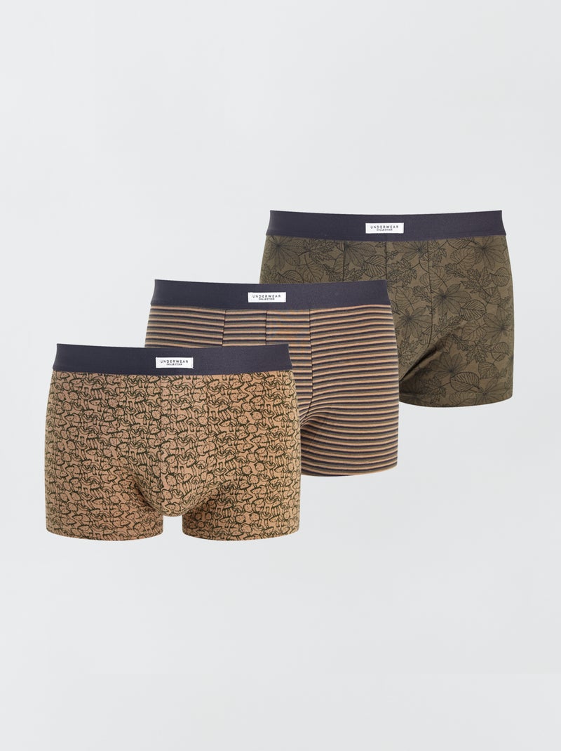 Lote de 3 boxers elásticos VERDE - Kiabi