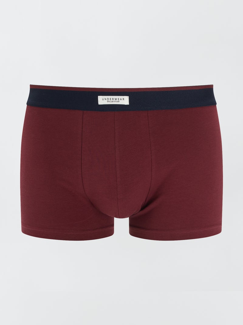 Lote de 3 boxers elásticos VERMELHO - Kiabi