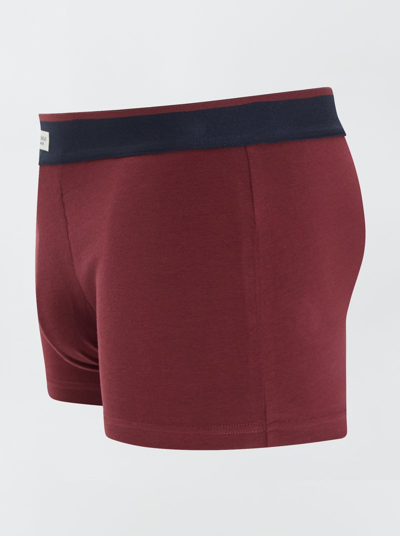Lote de 3 boxers elásticos VERMELHO - Kiabi