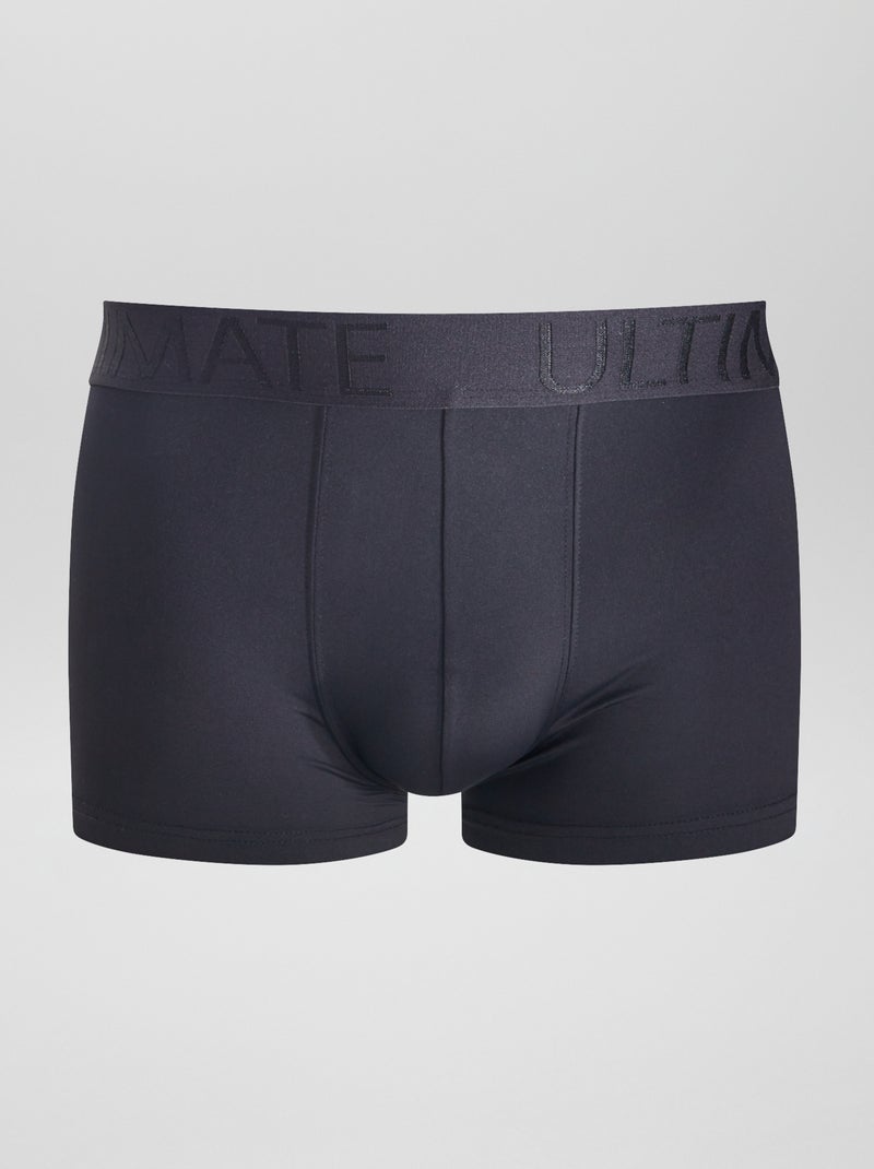 Lote de 3 boxers em microfibra elástica PRETO - Kiabi