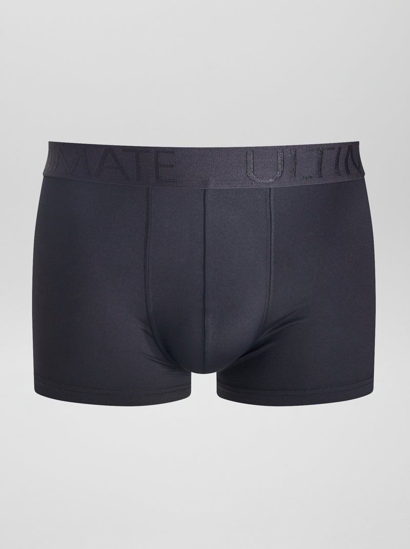 Lote de 3 boxers em microfibra elástica PRETO - Kiabi