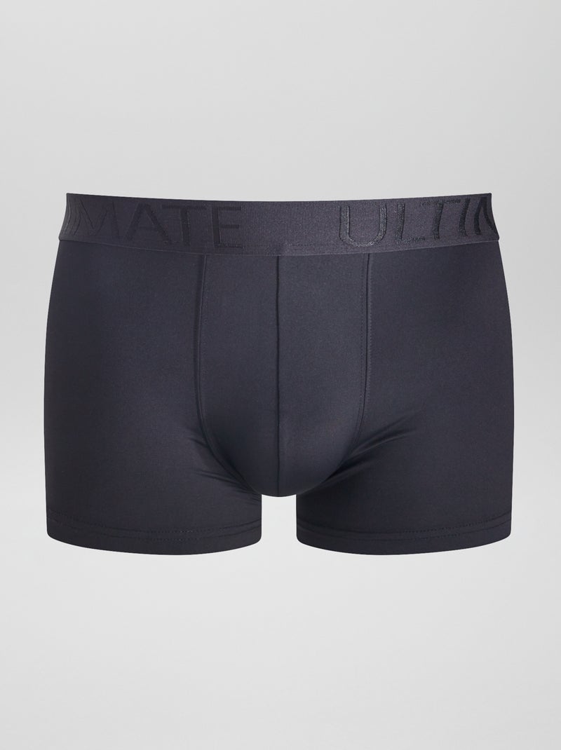Lote de 3 boxers em microfibra elástica PRETO - Kiabi