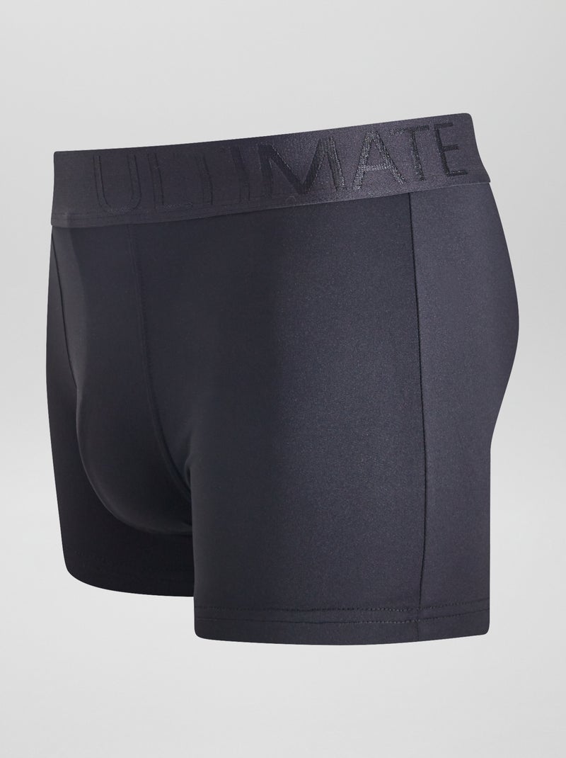Lote de 3 boxers em microfibra elástica PRETO - Kiabi