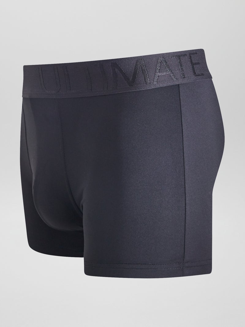 Lote de 3 boxers em microfibra elástica PRETO - Kiabi