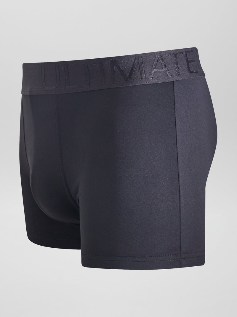 Lote de 3 boxers em microfibra elástica PRETO - Kiabi