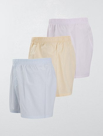 Lote de 3 boxers em puro algodão - Kiabi